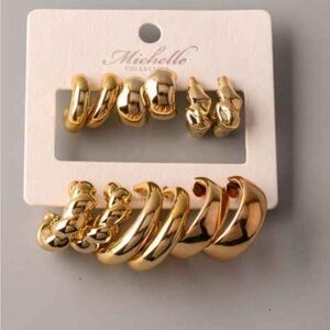 Gold Hoop Earring Set by Michelle Collection